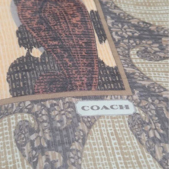 Coach Sheer Silk Chiffon Paisley Scarf - Picture 6 of 7